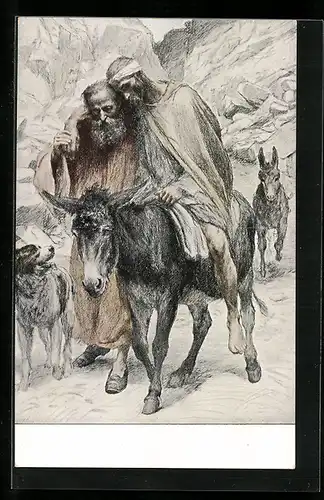 Künstler-AK Der barmherzige Samariter, Rotes Kreuz