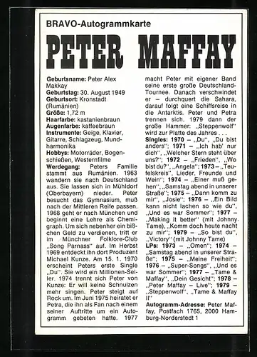 AK Musiker Peter Maffay im Porträt