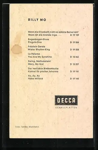 AK Musiker Billy Mo mit Trompete