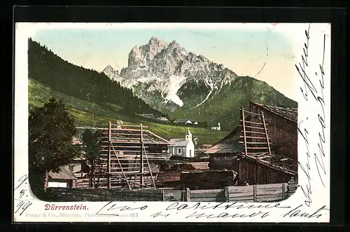 AK Dürrenstein, Ortsansicht mit Kirche