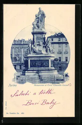 AK Torino, Monumento al Conte Cammillo Cavour