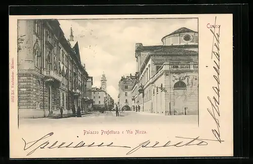 AK Cuneo, Palazzo Prefettura e Via Nizza