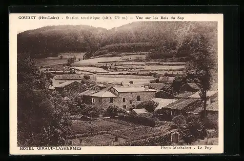 AK Goudet, Hotel Giraud-Lashermes, vue sur les Bois du Sap