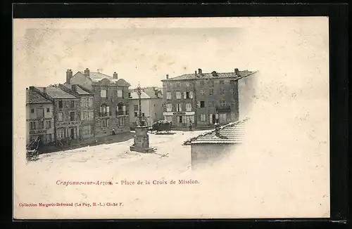 AK Craponne-sur-Arzon, Place de la Croix de Mission