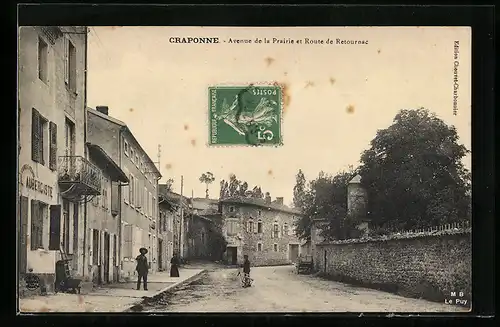 AK Craponne, Avenue de la Prairie et Route de Retournac