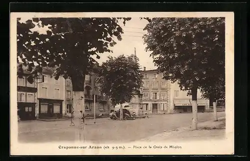 AK Craponne-sur-Arzon, Place de la Croix de Mission