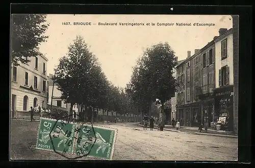 AK Brioude, Boulevard Vercingetorix et le Comptoir National d`Escompte