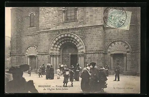 AK Brioude, porte principale de l`eglise Saint-Julien