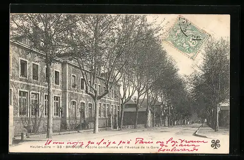 AK Brioude, L`Ecole communale et l`Avenue de la Gare