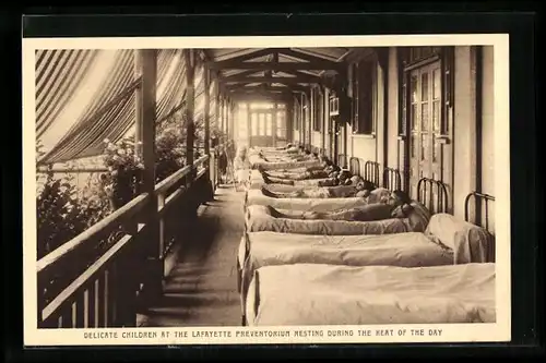 AK Chavaniac-Lafayette, Delicate Children at the Lafayette Preventorium Resting during the Heat of the Day