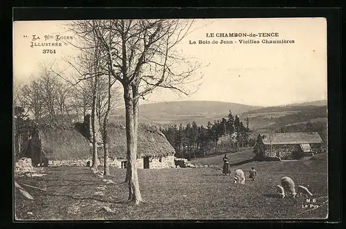 AK Le Chambon-de-Tence, Le Bois de Jean, Vieilles Chaumières