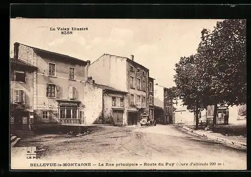 AK Bellevue-la-Montagne, La Rue principale, Route du Puy