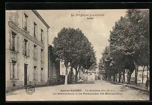 AK Bas-en-Basset, La Sablière, La Gendarmerie et les Promenades des Marronniers