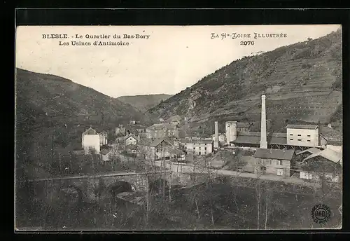 AK Blesle, Le Quartier du Bas-Bory, Les Usines d`Antimoine