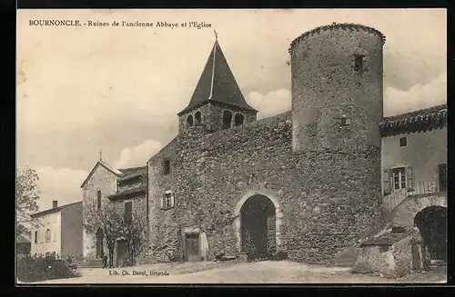 AK Bournoncle, Ruines de l`ancienne Abbaye et l`Eglise
