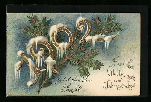 AK Verschneite Jahreszahl 1902