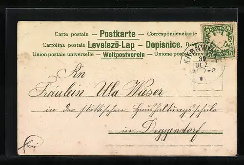 AK Verschneite Jahreszahl 1902