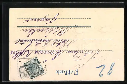 AK Jahreszahl 1901, Schwalben und Kleeblatt