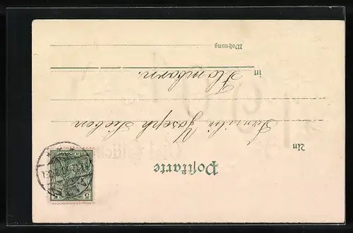 AK Jahreszahl 1901 mit Veilchen