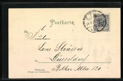 AK Jahreszahl 1901 mit Hufeisen