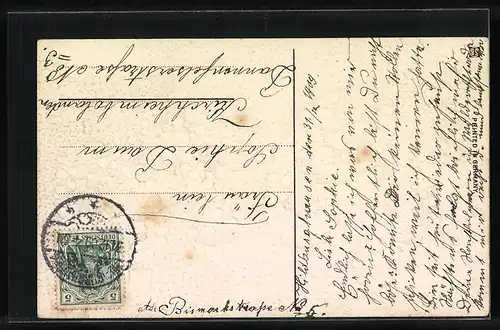 Künstler-AK Prosit Neujahr 1910 mit Blumen-Dekor