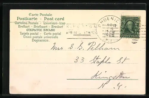 AK Osterhase im Korb jubelt Hasen zu