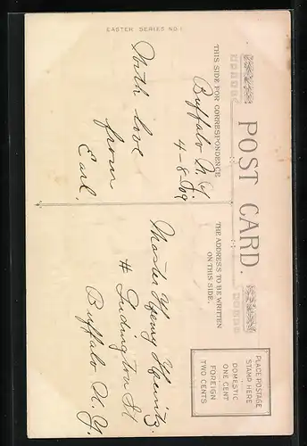 AK Junge im Matrosenanzug mit Osterhasen