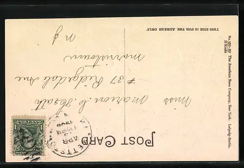 AK Osterhasen mit Osternest