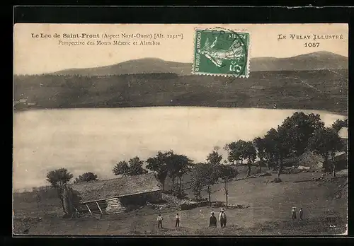 AK Saint-Front, Le Lac, Perspective des Monts Mezenc et Alambre