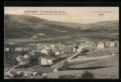 AK Laussonne, Vue generale Sud-Ouest, prise de la Route du Monastier