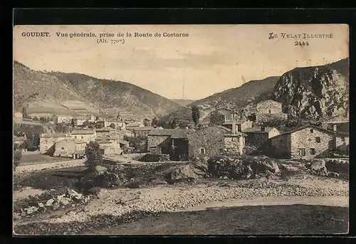 AK Goudet, Vue generale, prise de la Route de Costaros
