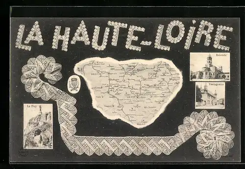 AK Yssingeaux, Et Brioude, Le Puy, Landkarte