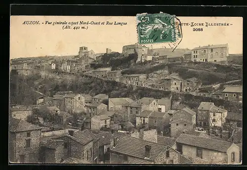 AK Auzon, Vue generale et Rue Longue