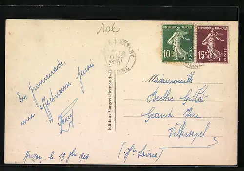 AK Auzon, Vue generale et Rue Longue