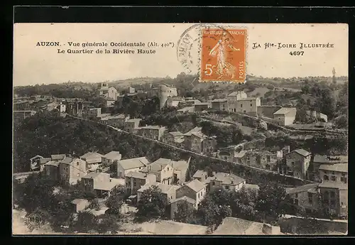 AK Auzon, Vue generale, Le Quartier de la Riviere Haute