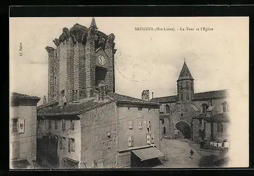AK Saugues, La Tour et l`Eglise