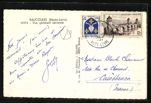 AK Raucoules, Vue generale aerienne