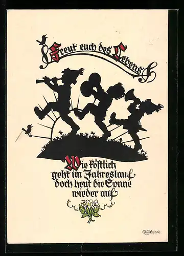 Künstler-AK Georg Plischke: Kleine Kapelle im Gleichschritt
