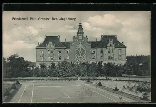 AK Friedensau, Gebäudeansicht, Tennisplatz