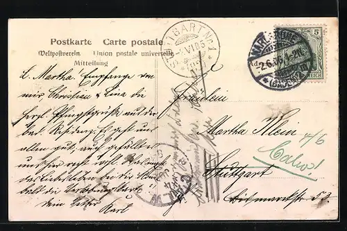 AK Karlsruhe, westl. Kaiserstrasse mit Strassenbahn