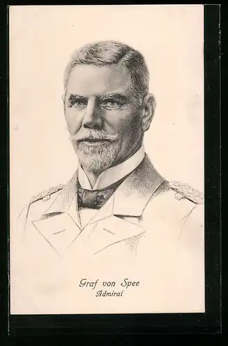 Künstler-AK Admiral Graf von Spee in Uniform