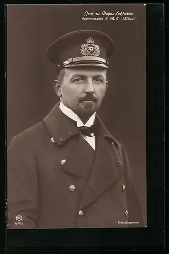 AK Portrait Graf zu Dohna-Schlodien, Kommandant SMS Möwe