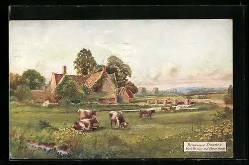 Künstler-AK Raphael Tuck & Sons Nr. 7755: Dorset, Wool Bridge and Manor House