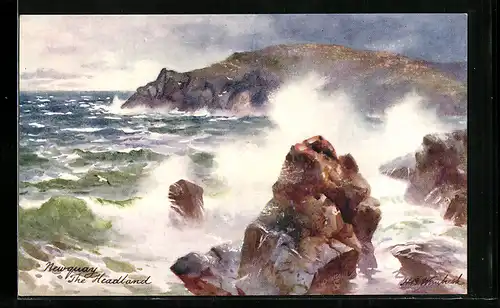 Künstler-AK Raphael Tuck & Sons Nr. 7462: Newquay, The Headland