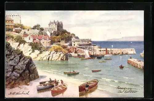 Künstler-AK Raphael Tuck & Sons Nr. 7462: Newquay, The Harbour
