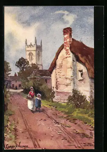 Künstler-AK Raphael Tuck & Sons Nr. 1720: Cornish Village