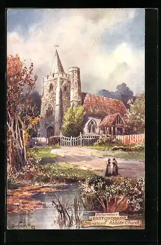 Künstler-AK Raphael Tuck & Sons Nr. 7425: Hertfordshire, Stanstead Abbots Church