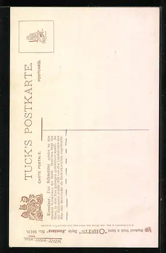 Künstler-AK Konstanz, Das Schnetztor mit Spaziergängern