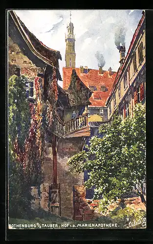 Künstler-AK Raphael Tuck & Sons Nr.658 B: Rothenburg, Hof in der Marienapotheke