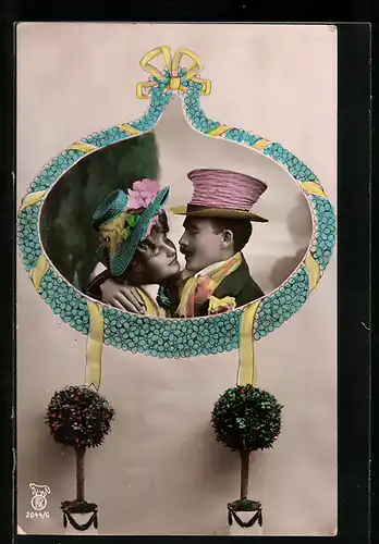 Foto-AK RPH Nr. 2044 /6: Sich küssendes Liebespaar